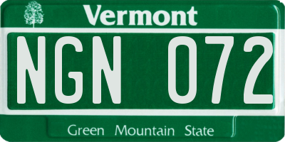 VT license plate NGN072