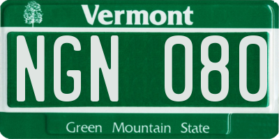 VT license plate NGN080