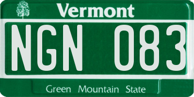 VT license plate NGN083