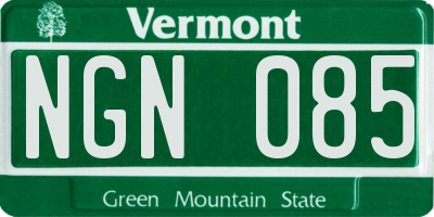 VT license plate NGN085
