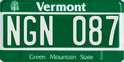VT license plate NGN087