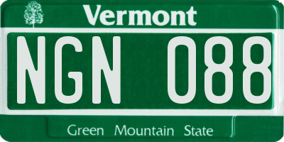 VT license plate NGN088
