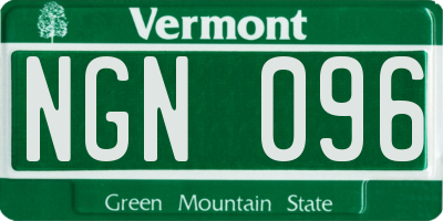 VT license plate NGN096