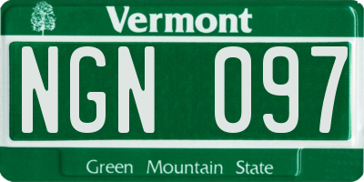 VT license plate NGN097
