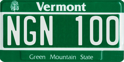 VT license plate NGN100