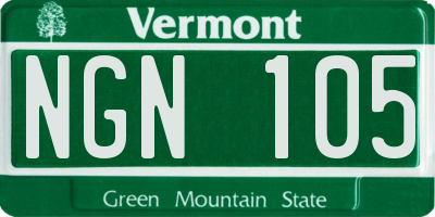 VT license plate NGN105