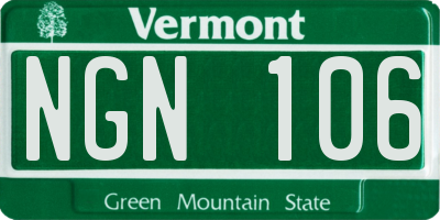 VT license plate NGN106