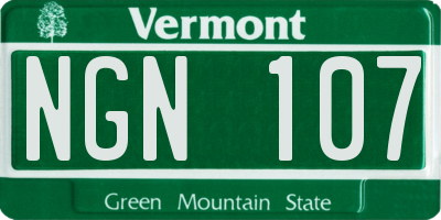 VT license plate NGN107