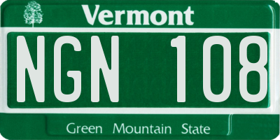 VT license plate NGN108