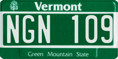 VT license plate NGN109