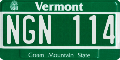 VT license plate NGN114