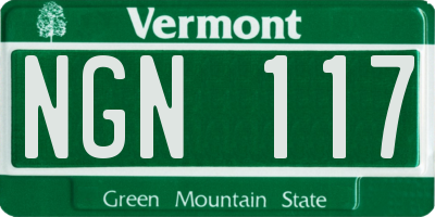 VT license plate NGN117