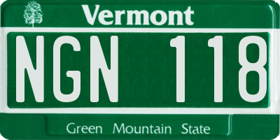 VT license plate NGN118