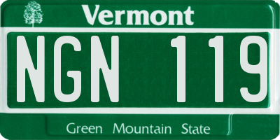 VT license plate NGN119