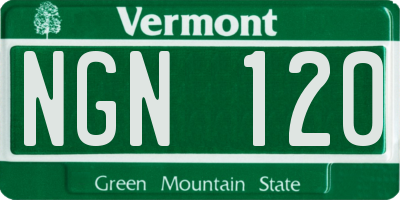 VT license plate NGN120