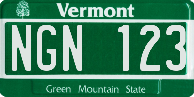 VT license plate NGN123