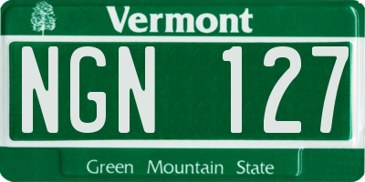 VT license plate NGN127