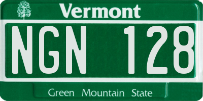 VT license plate NGN128