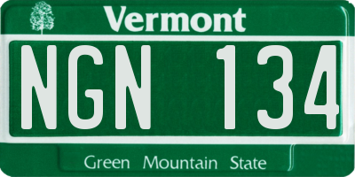 VT license plate NGN134