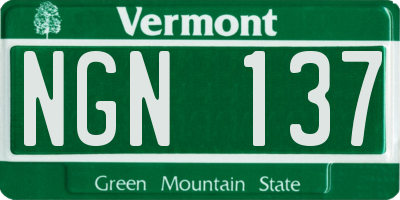 VT license plate NGN137