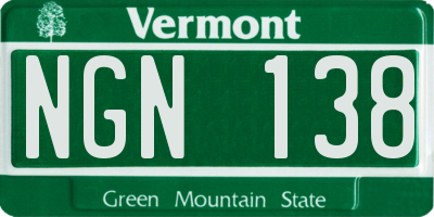 VT license plate NGN138