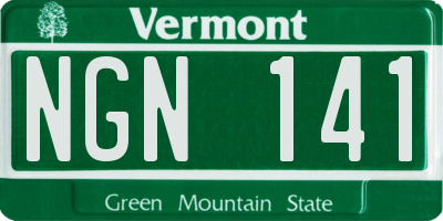 VT license plate NGN141