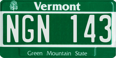VT license plate NGN143