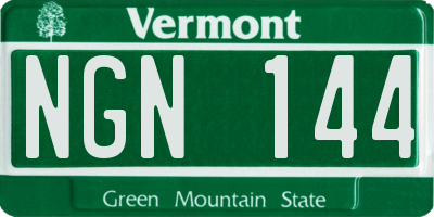 VT license plate NGN144