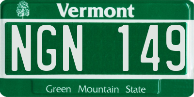 VT license plate NGN149