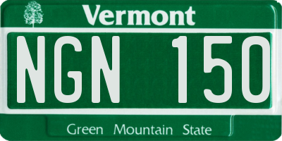 VT license plate NGN150