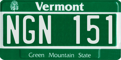 VT license plate NGN151