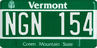 VT license plate NGN154