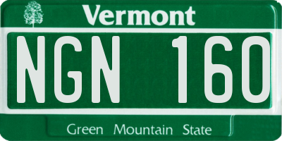 VT license plate NGN160