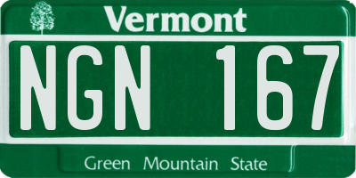 VT license plate NGN167