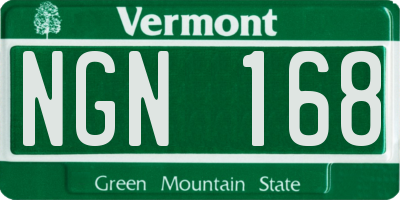 VT license plate NGN168