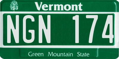 VT license plate NGN174