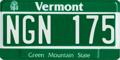 VT license plate NGN175