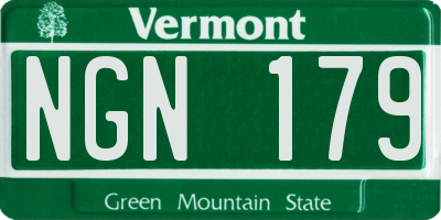 VT license plate NGN179