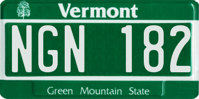 VT license plate NGN182