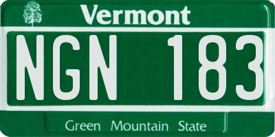 VT license plate NGN183