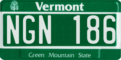 VT license plate NGN186
