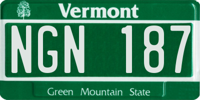 VT license plate NGN187