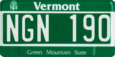 VT license plate NGN190