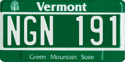VT license plate NGN191