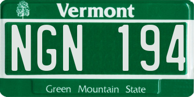 VT license plate NGN194