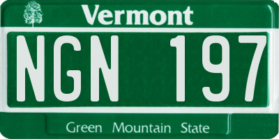 VT license plate NGN197