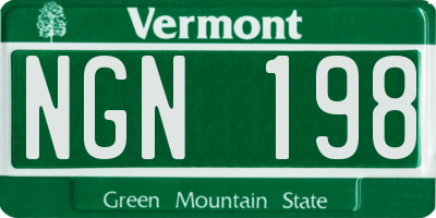 VT license plate NGN198