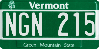 VT license plate NGN215