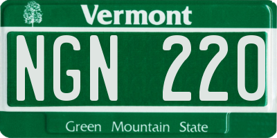 VT license plate NGN220