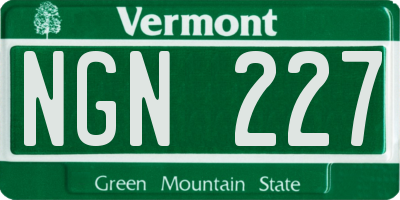 VT license plate NGN227